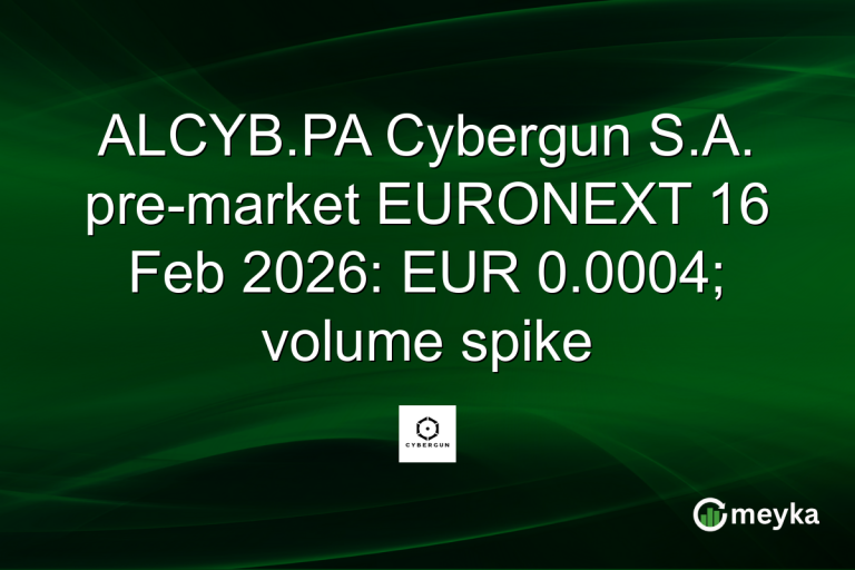 ALCYB.PA Cybergun S.A. pre-market EURONEXT 16 Feb 2026: EUR 0.0004; volume spike
