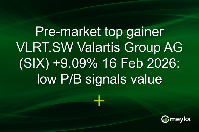 Pre-market top gainer VLRT.SW Valartis Group AG (SIX) +9.09% 16 Feb 2026: low P/B signals value