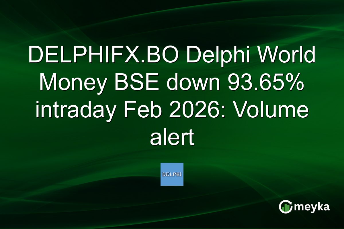 DELPHIFX.BO Delphi World Money BSE down 93.65% intraday Feb 2026: Volume alert