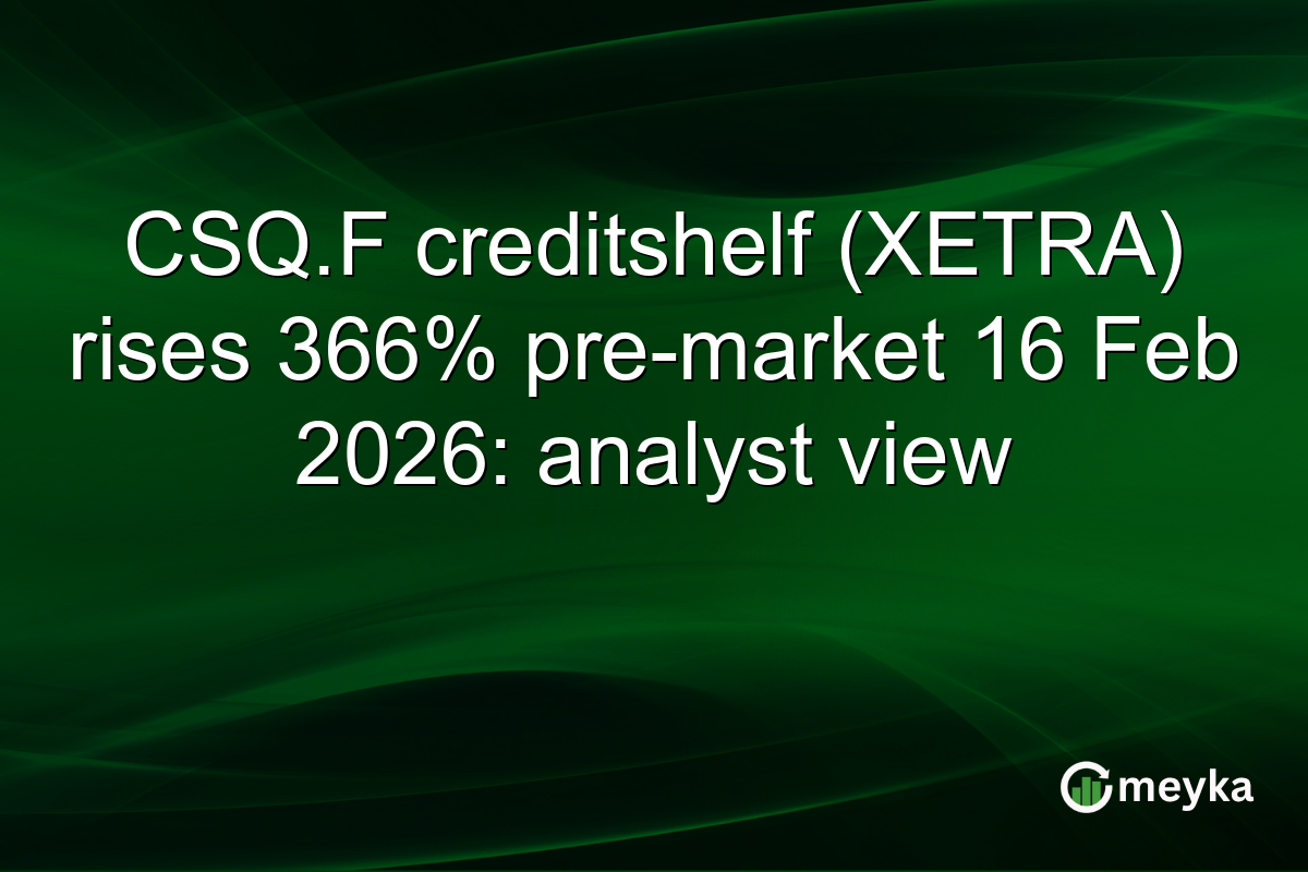 CSQ.F creditshelf (XETRA) rises 366% pre-market 16 Feb 2026: analyst view