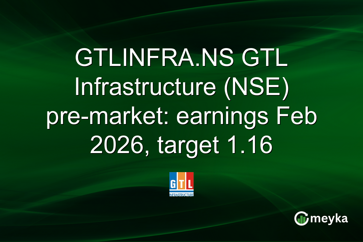 GTLINFRA.NS GTL Infrastructure (NSE) pre-market: earnings Feb 2026, target 1.16