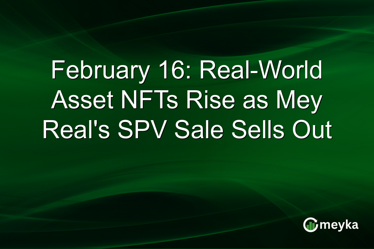 February 16: Real-World Asset NFTs Rise as Mey Real's SPV Sale Sells Out