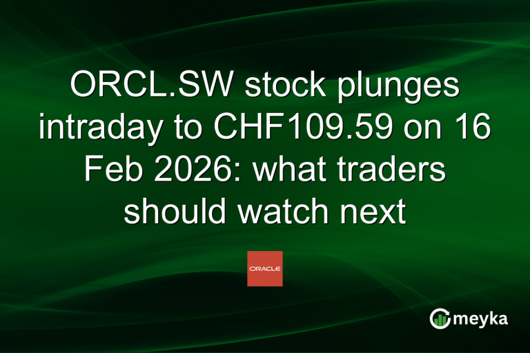 ORCL.SW stock plunges intraday to CHF109.59 on 16 Feb 2026: what traders should watch next