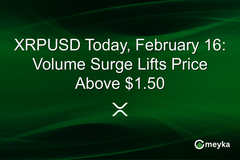 XRPUSD Today, February 16: Volume Surge Lifts Price Above $1.50