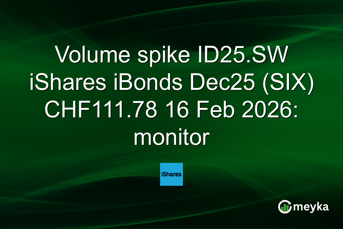 Volume spike ID25.SW iShares iBonds Dec25 (SIX) CHF111.78 16 Feb 2026: monitor