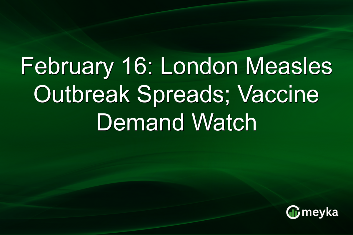 February 16: London Measles Outbreak Spreads; Vaccine Demand Watch