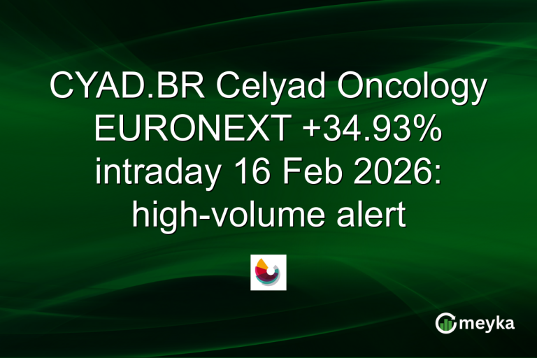 CYAD.BR Celyad Oncology EURONEXT +34.93% intraday 16 Feb 2026: high-volume alert