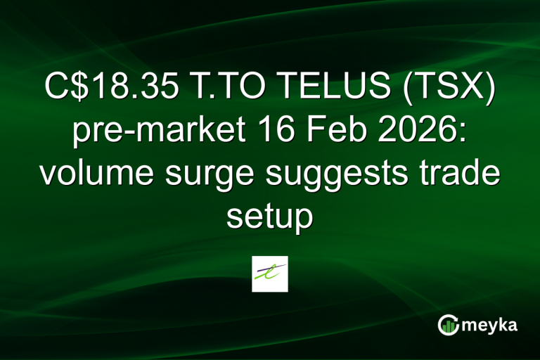 C$18.35 T.TO TELUS (TSX) pre-market 16 Feb 2026: volume surge suggests trade setup