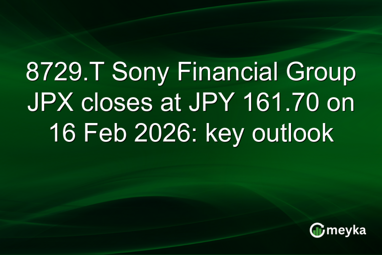8729.T Sony Financial Group JPX closes at JPY 161.70 on 16 Feb 2026: key outlook