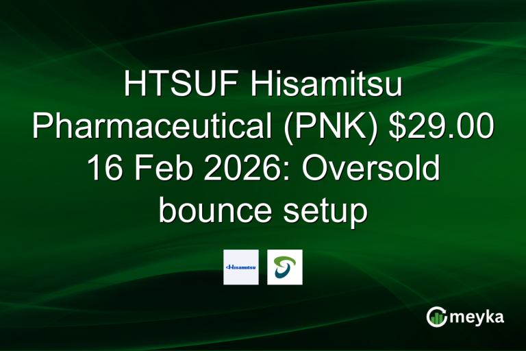 HTSUF Hisamitsu Pharmaceutical (PNK) $29.00 16 Feb 2026: Oversold bounce setup