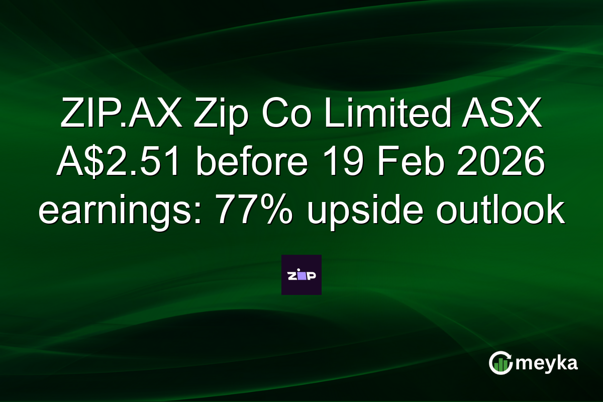 ZIP.AX Zip Co Limited ASX A$2.51 before 19 Feb 2026 earnings: 77% upside outlook