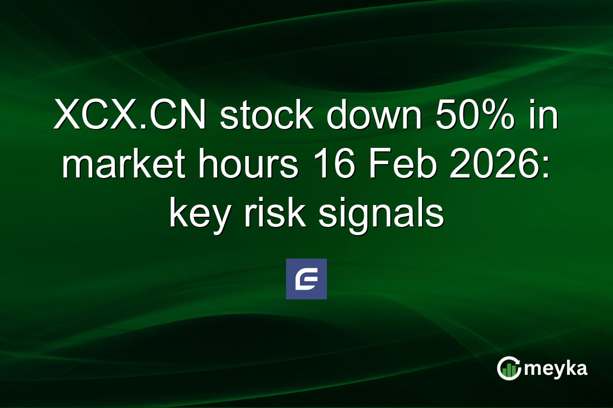 XCX.CN stock down 50% in market hours 16 Feb 2026: key risk signals