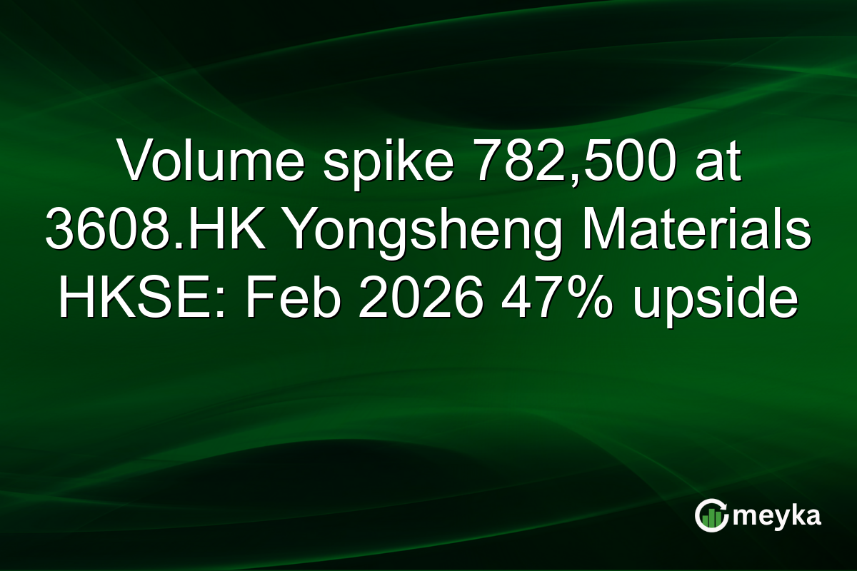 Volume spike 782,500 at 3608.HK Yongsheng Materials HKSE: Feb 2026 47% upside