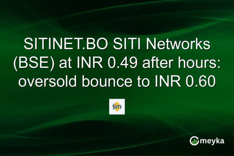 SITINET.BO SITI Networks (BSE) at INR 0.49 after hours: oversold bounce to INR 0.60