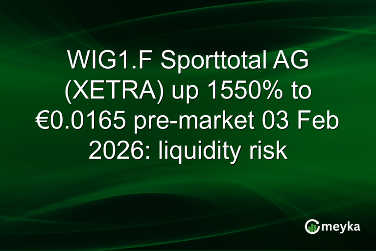 WIG1.F Sporttotal AG (XETRA) up 1550% to €0.0165 pre-market 03 Feb 2026: liquidity risk