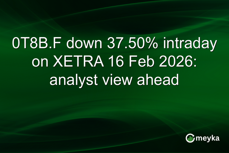 0T8B.F down 37.50% intraday on XETRA 16 Feb 2026: analyst view ahead