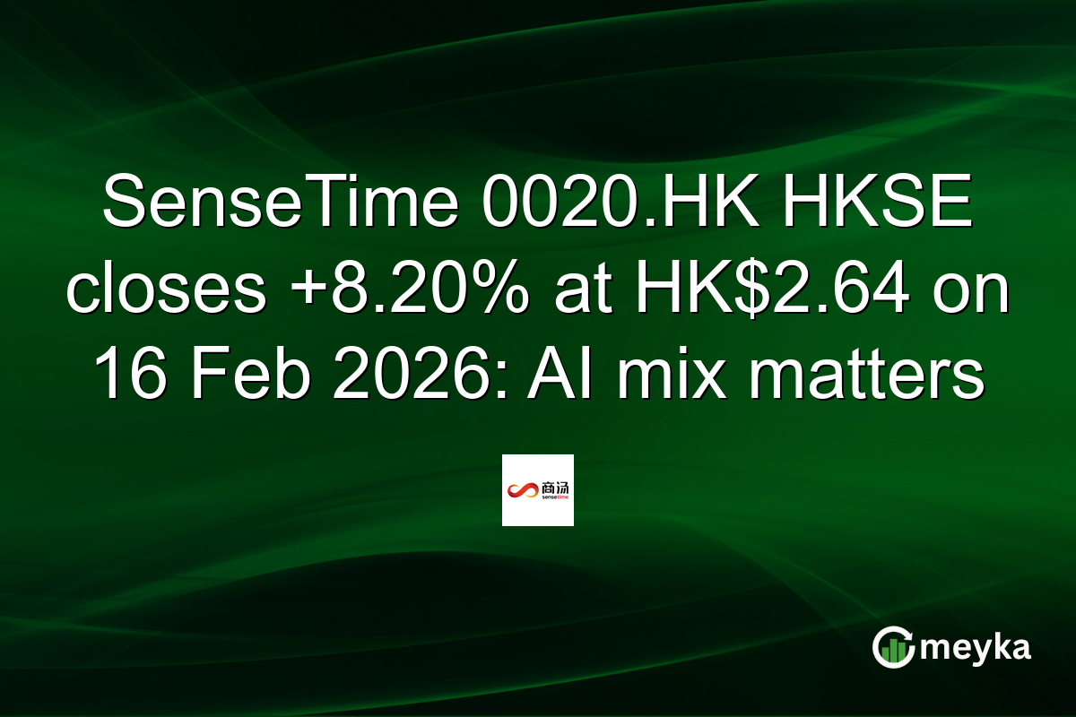 SenseTime 0020.HK HKSE closes +8.20% at HK$2.64 on 16 Feb 2026: AI mix matters