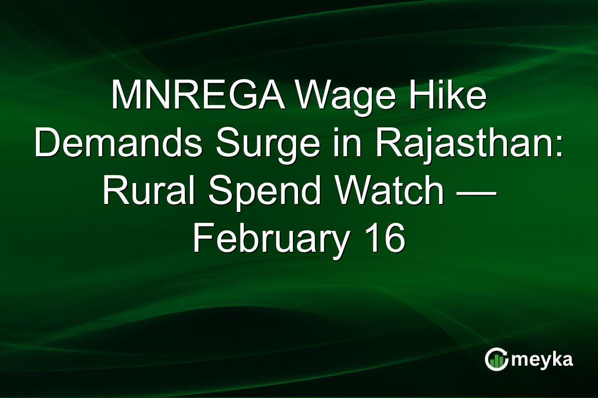 MNREGA Wage Hike Demands Surge in Rajasthan: Rural Spend Watch — February 16