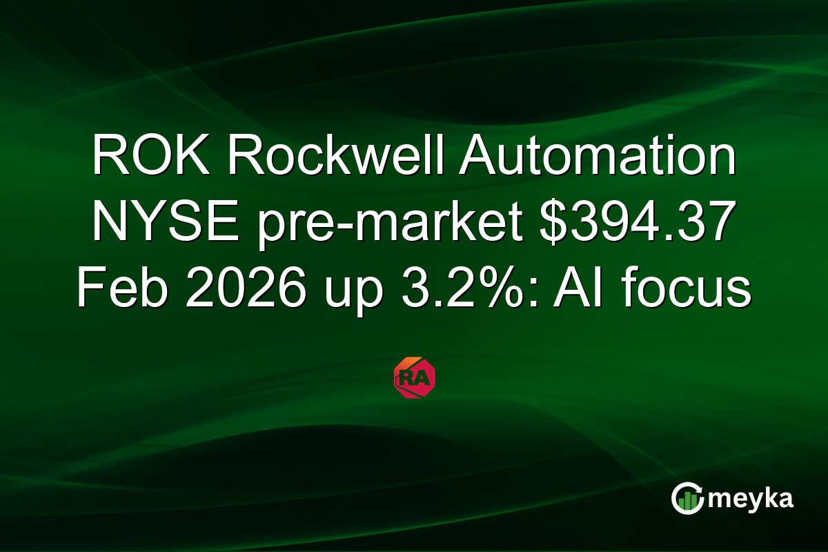 ROK Rockwell Automation NYSE pre-market $394.37 Feb 2026 up 3.2%: AI focus