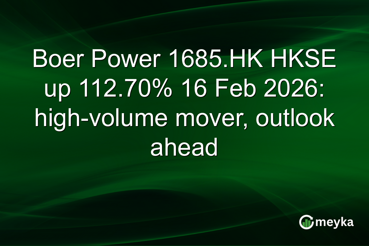 Boer Power 1685.HK HKSE up 112.70% 16 Feb 2026: high-volume mover, outlook ahead