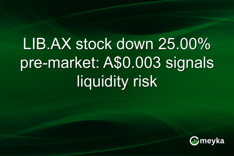 LIB.AX stock down 25.00% pre-market: A$0.003 signals liquidity risk