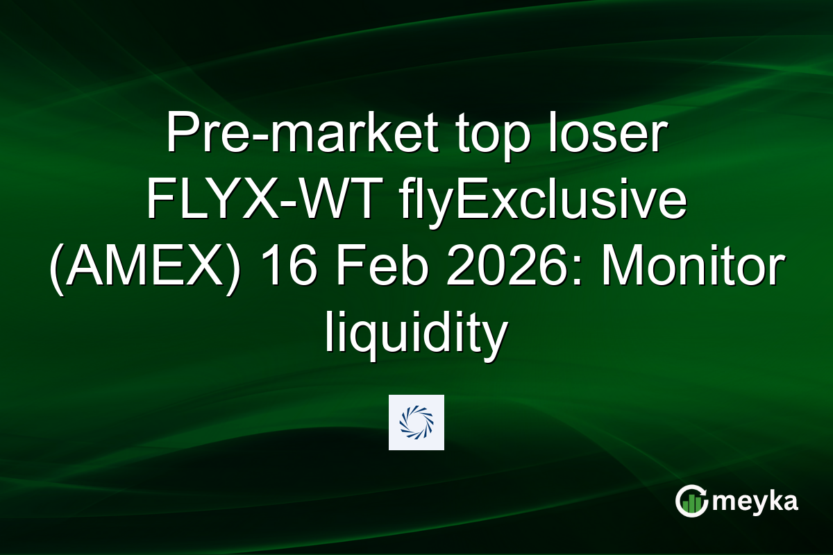 Pre-market top loser FLYX-WT flyExclusive (AMEX) 16 Feb 2026: Monitor liquidity