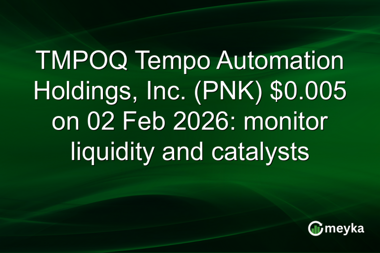 TMPOQ Tempo Automation Holdings, Inc. (PNK) $0.005 on 02 Feb 2026: monitor liquidity and catalysts