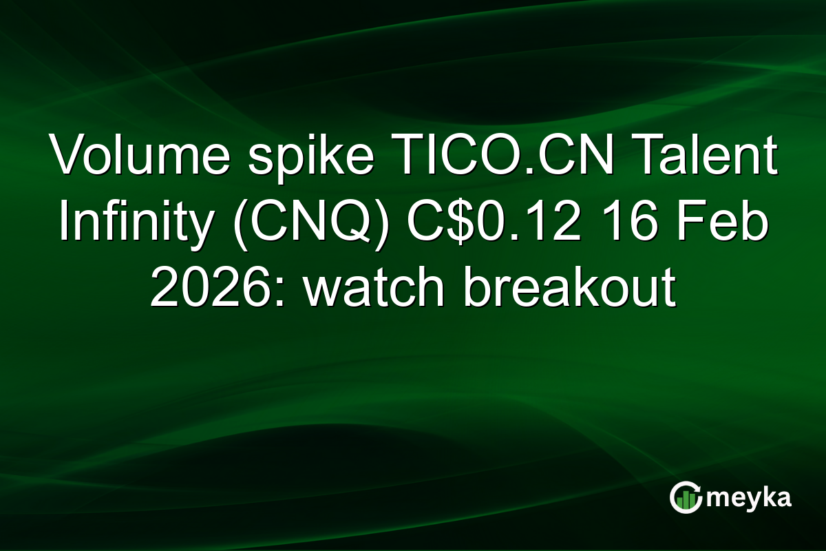 Volume spike TICO.CN Talent Infinity (CNQ) C$0.12 16 Feb 2026: watch breakout