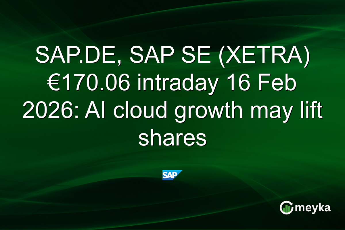 SAP.DE, SAP SE (XETRA) €170.06 intraday 16 Feb 2026: AI cloud growth may lift shares