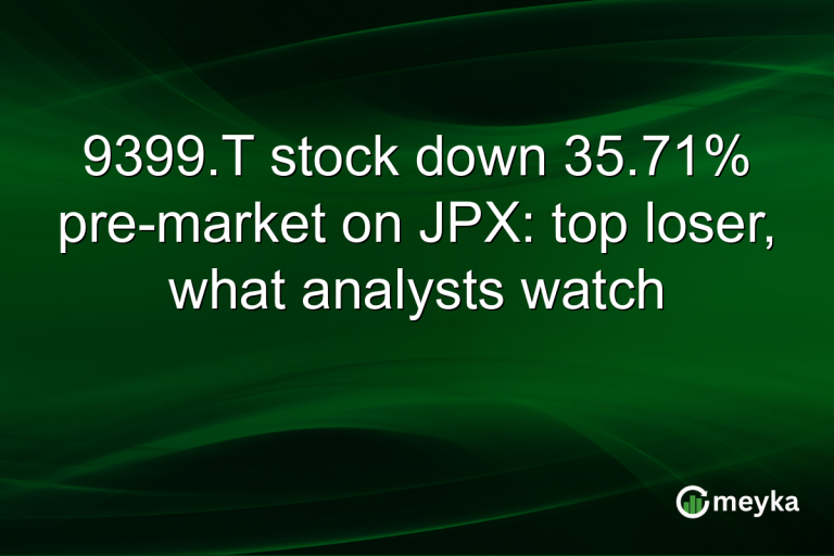 9399.T stock down 35.71% pre-market on JPX: top loser, what analysts watch