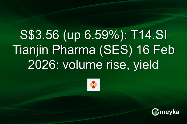S$3.56 (up 6.59%): T14.SI Tianjin Pharma (SES) 16 Feb 2026: volume rise, yield