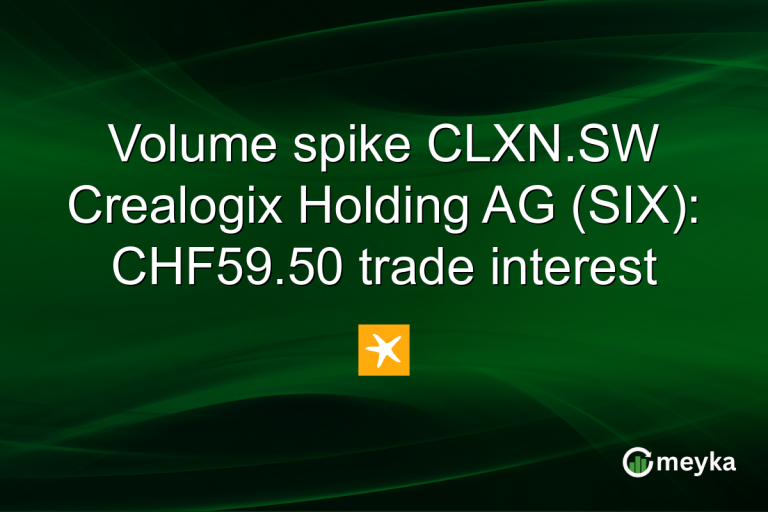 Volume spike CLXN.SW Crealogix Holding AG (SIX): CHF59.50 trade interest