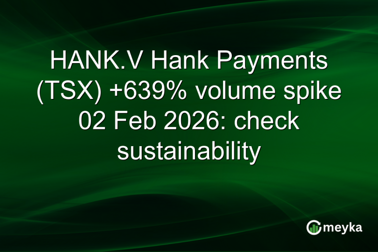HANK.V Hank Payments (TSX) +639% volume spike 02 Feb 2026: check sustainability