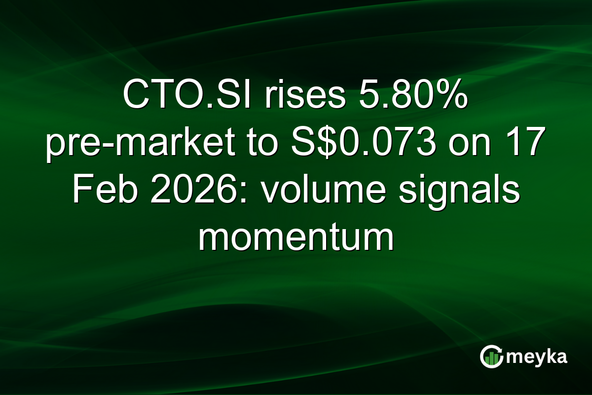 CTO.SI rises 5.80% pre-market to S$0.073 on 17 Feb 2026: volume signals momentum
