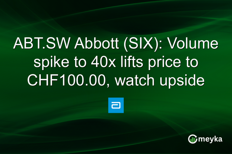 ABT.SW Abbott (SIX): Volume spike to 40x lifts price to CHF100.00, watch upside