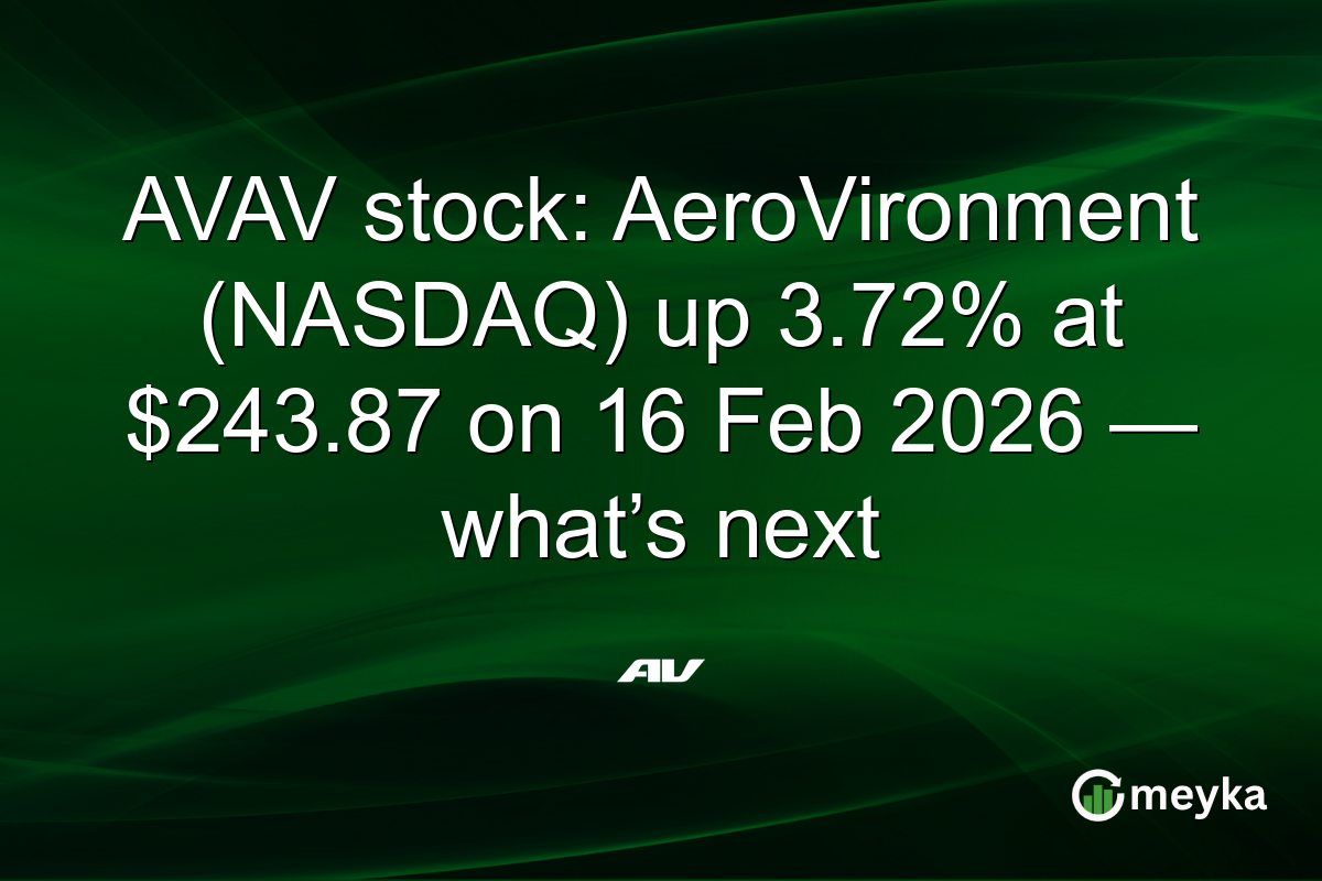 AVAV stock: AeroVironment (NASDAQ) up 3.72% at $243.87 on 16 Feb 2026 — what’s next