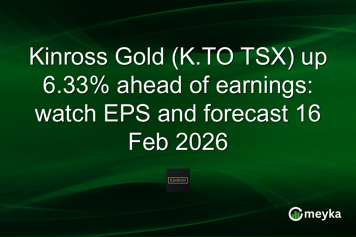 Kinross Gold (K.TO TSX) up 6.33% ahead of earnings: watch EPS and forecast 16 Feb 2026