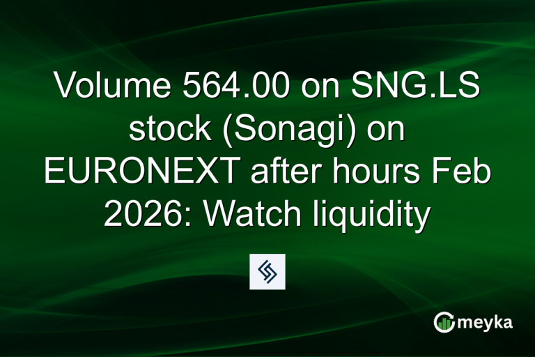Volume 564.00 on SNG.LS stock (Sonagi) on EURONEXT after hours Feb 2026: Watch liquidity