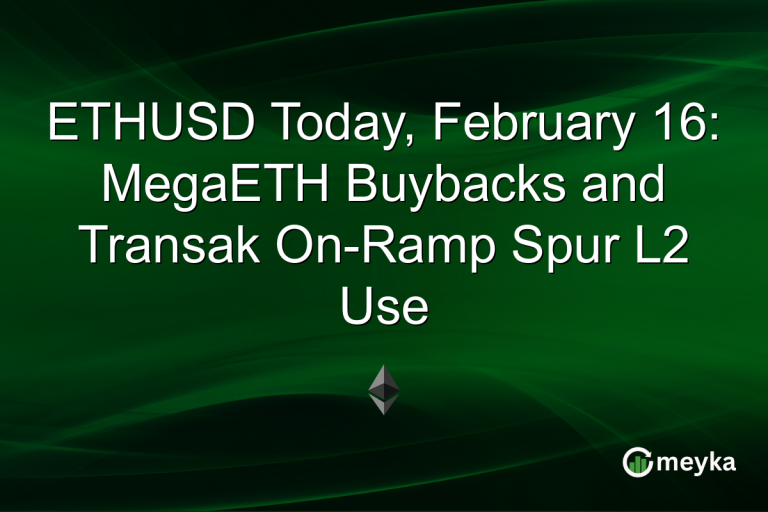 ETHUSD Today, February 16: MegaETH Buybacks and Transak On-Ramp Spur L2 Use