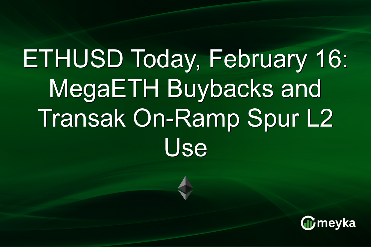 ETHUSD Today, February 16: MegaETH Buybacks and Transak On-Ramp Spur L2 Use