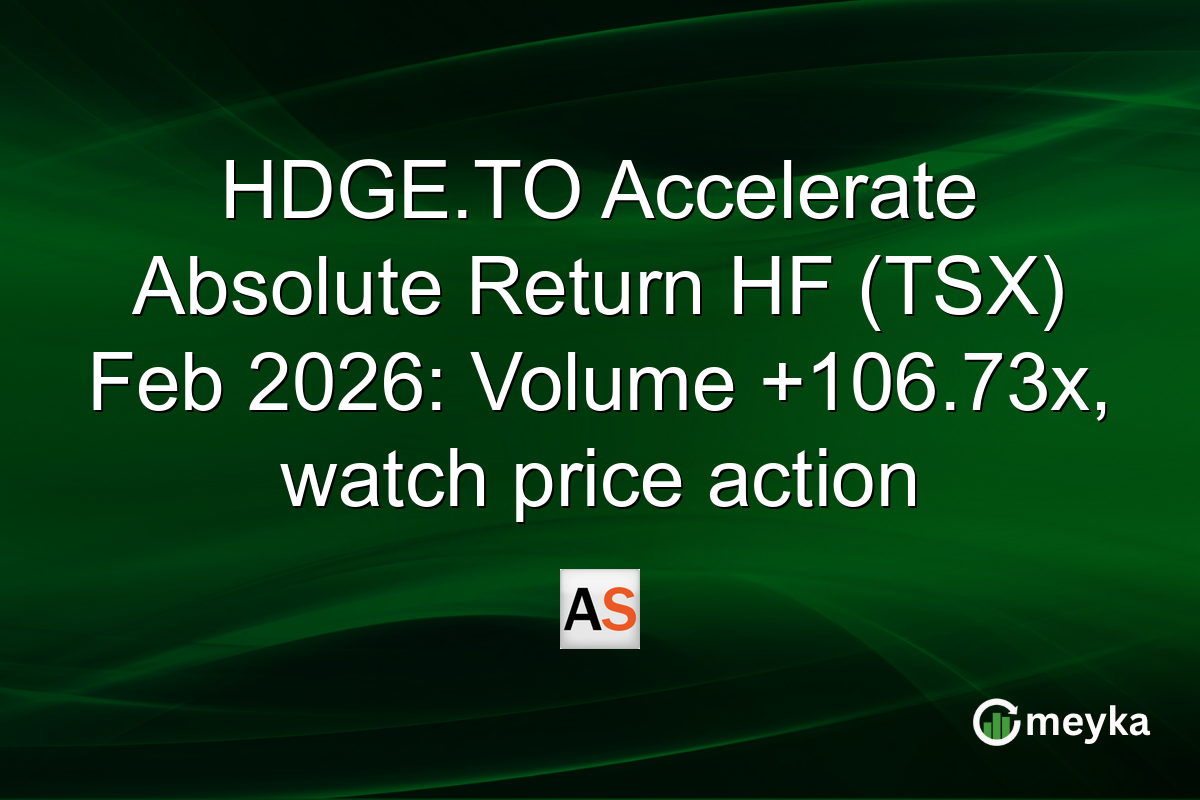 HDGE.TO Accelerate Absolute Return HF (TSX) Feb 2026: Volume +106.73x, watch price action