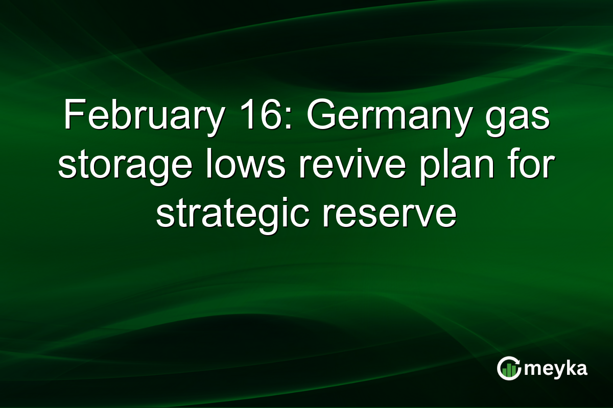 February 16: Germany gas storage lows revive plan for strategic reserve