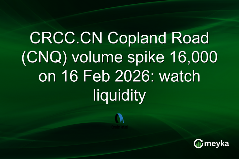 CRCC.CN Copland Road (CNQ) volume spike 16,000 on 16 Feb 2026: watch liquidity