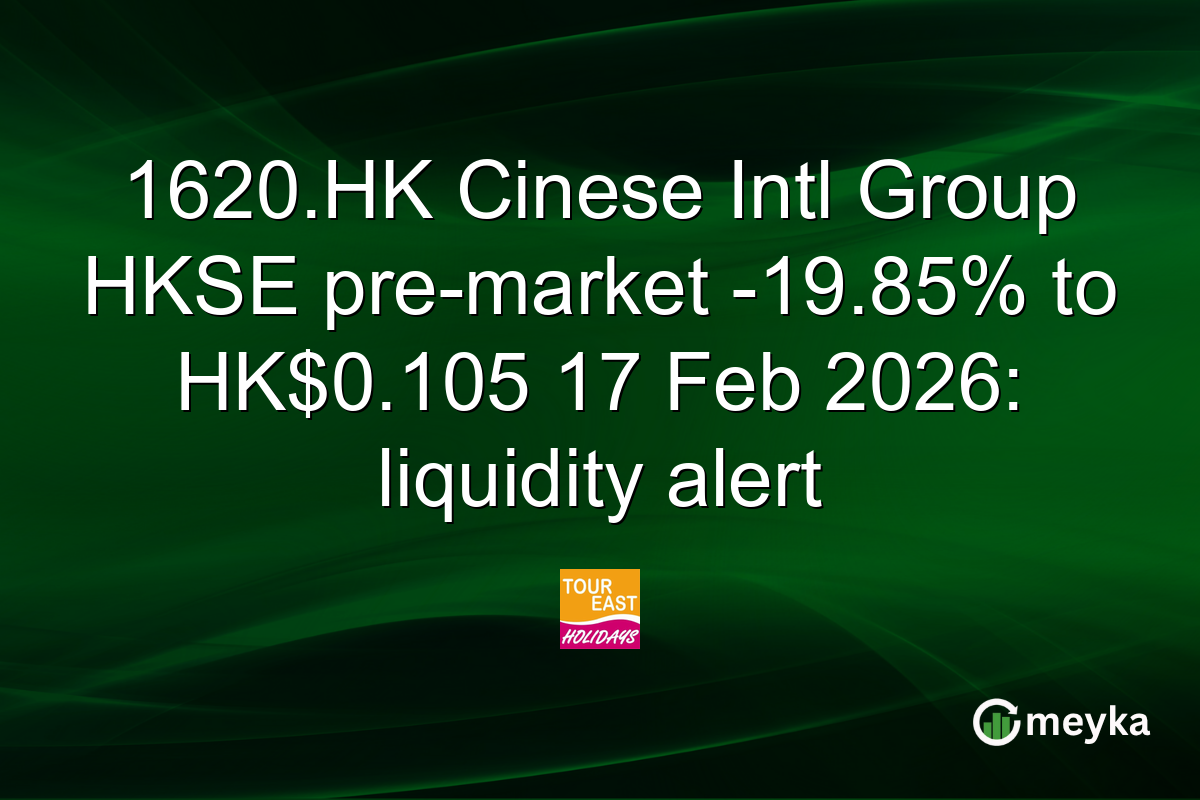1620.HK Cinese Intl Group HKSE pre-market -19.85% to HK$0.105 17 Feb 2026: liquidity alert