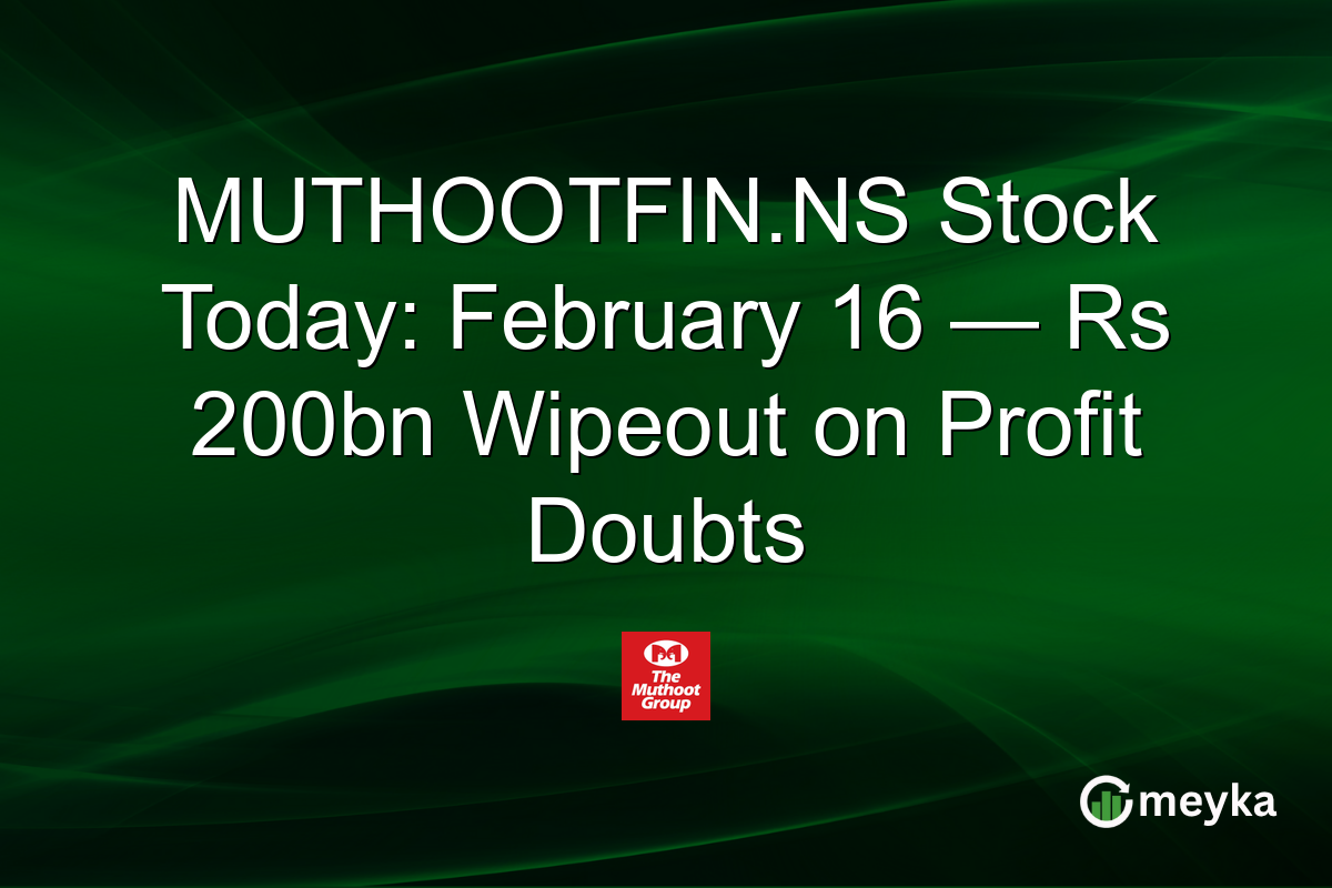 MUTHOOTFIN.NS Stock Today: February 16 — Rs 200bn Wipeout on Profit Doubts