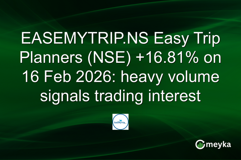EASEMYTRIP.NS Easy Trip Planners (NSE) +16.81% on 16 Feb 2026: heavy volume signals trading interest