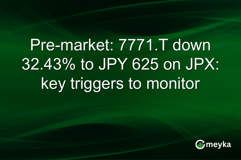 Pre-market: 7771.T down 32.43% to JPY 625 on JPX: key triggers to monitor