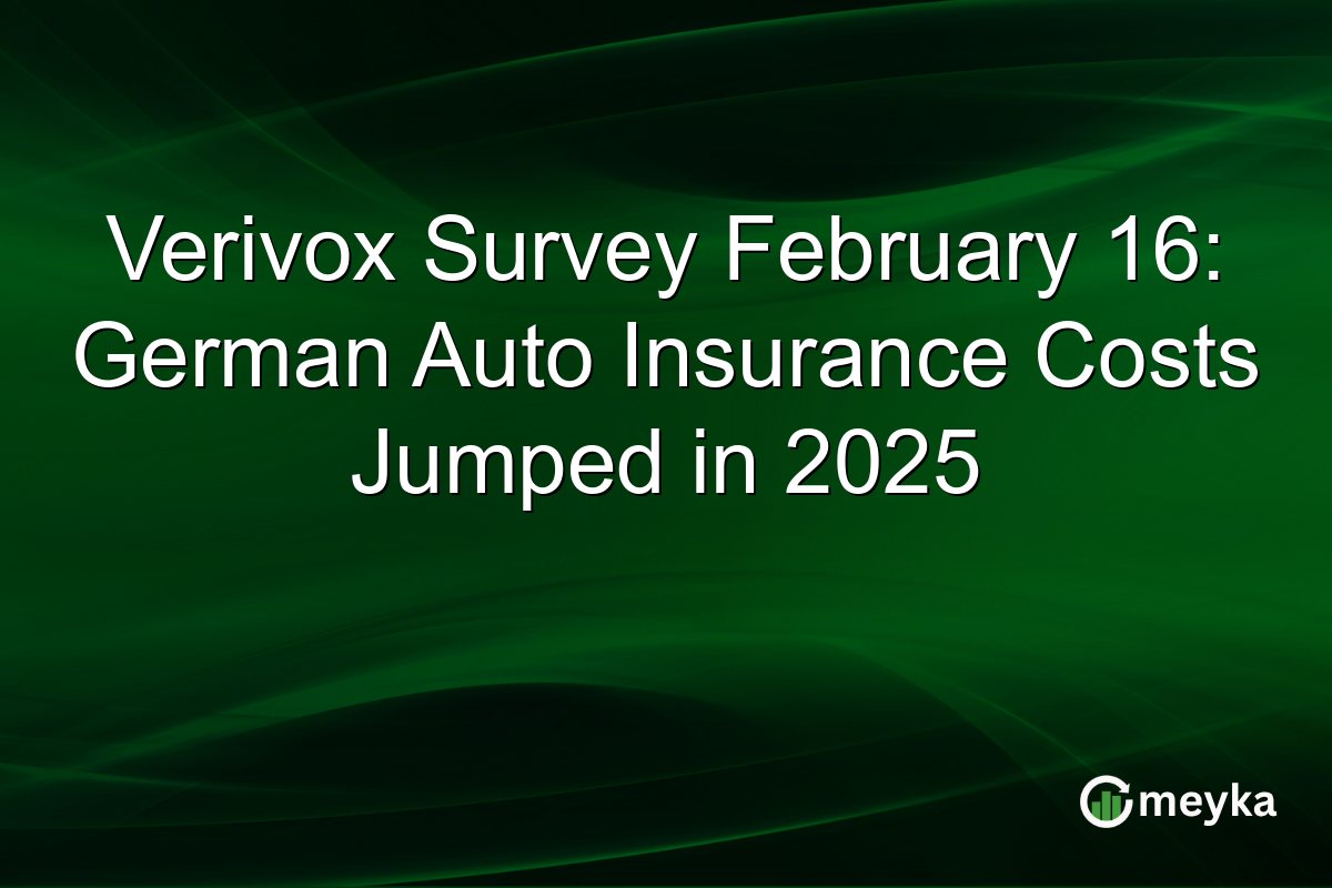 Verivox Survey February 16: German Auto Insurance Costs Jumped in 2025
