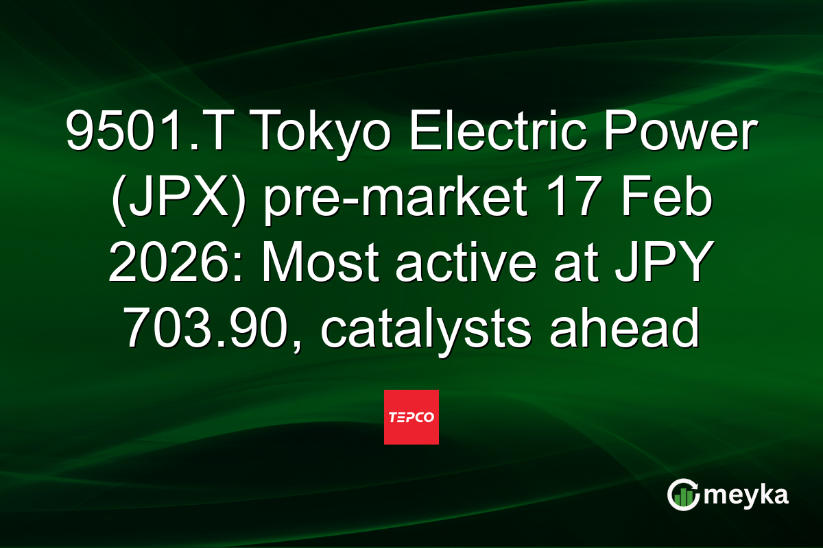 9501.T Tokyo Electric Power (JPX) pre-market 17 Feb 2026: Most active at JPY 703.90, catalysts ahead