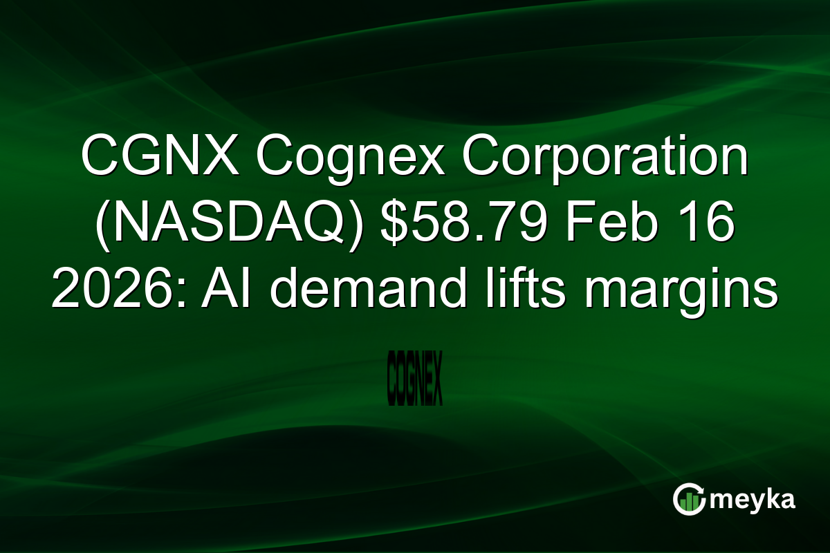 CGNX Cognex Corporation (NASDAQ) $58.79 Feb 16 2026: AI demand lifts margins